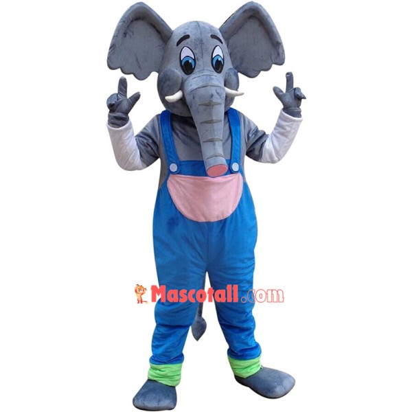 Blue Suit Elephant Mascot Costume
