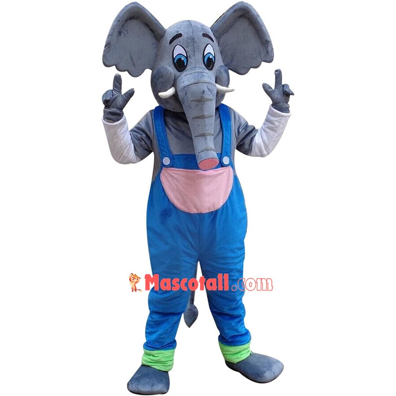 Blue Suit Elephant Mascot Costume