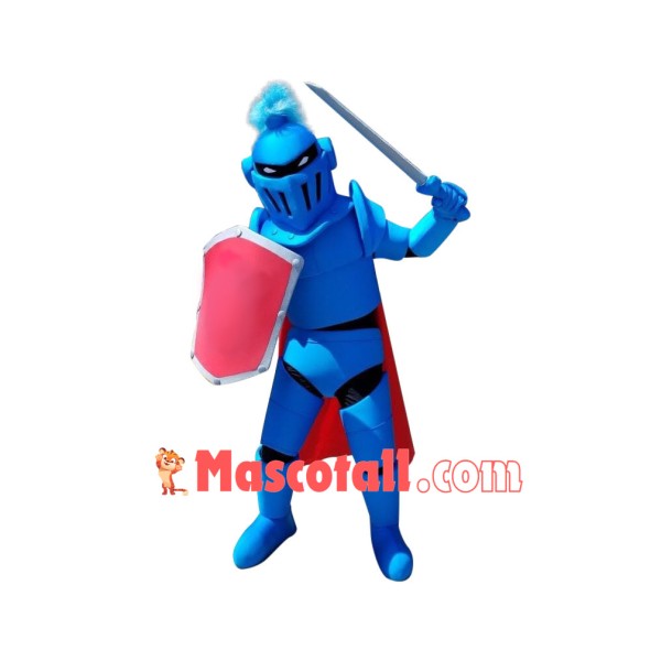Power Blue Spartan Knight Mascot Costume