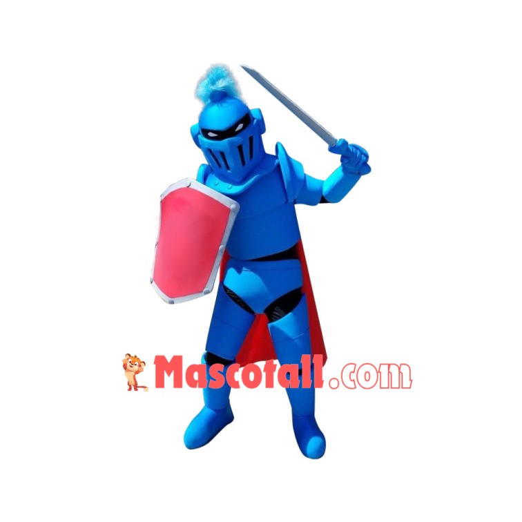 Power Blue Spartan Knight Mascot Costume