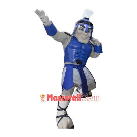 Blue Spartan Knight Mascot Costume