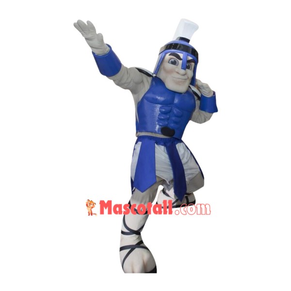 Blue Spartan Knight Mascot Costume