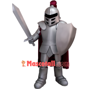 Power Spartan Silver Knight Mascot Costume