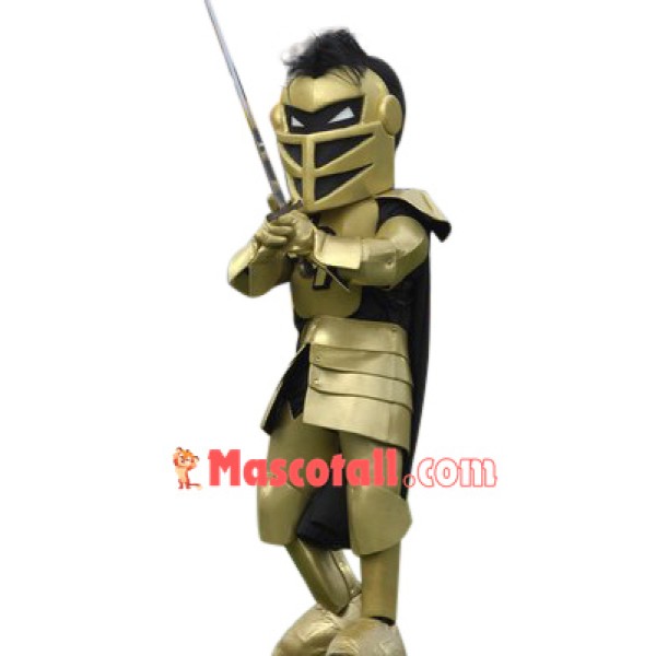 Golden Spartan Knight Mascot Costume