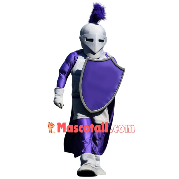 Purple Spartan Knight Mascot Costume
