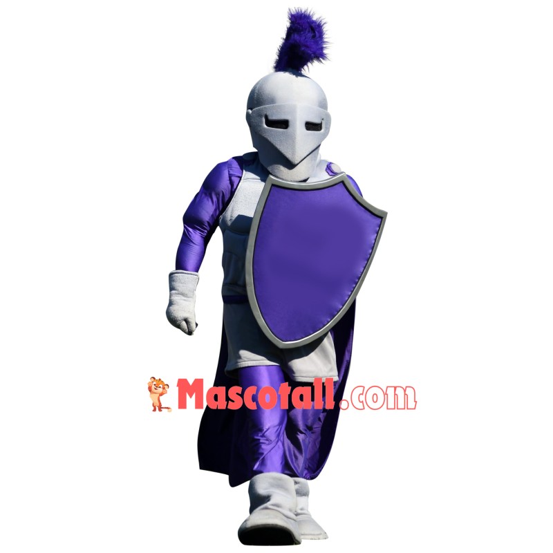 Purple Spartan Knight Mascot Costume