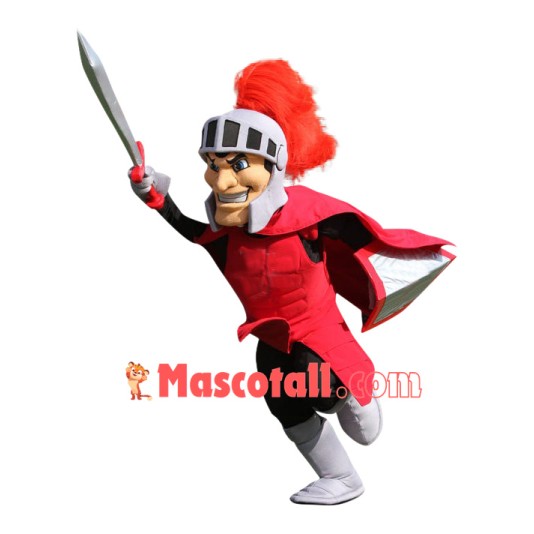 Power Red Spartan Knight Mascot Costume