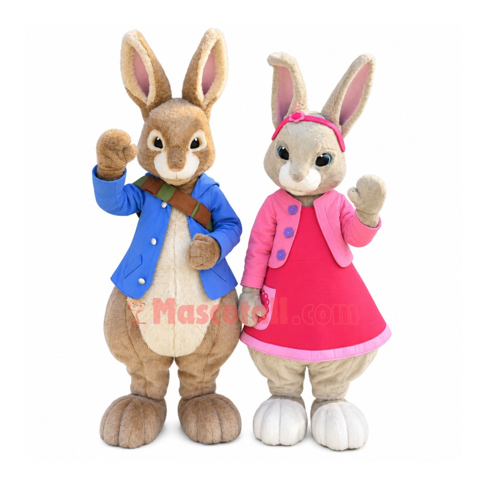 Peter Rabbit & Lily Bobtail Rabbit Mascot Costume