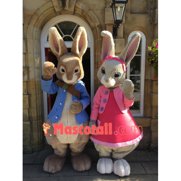 Peter Rabbit & Lily Bobtail Rabbit Mascot Costume