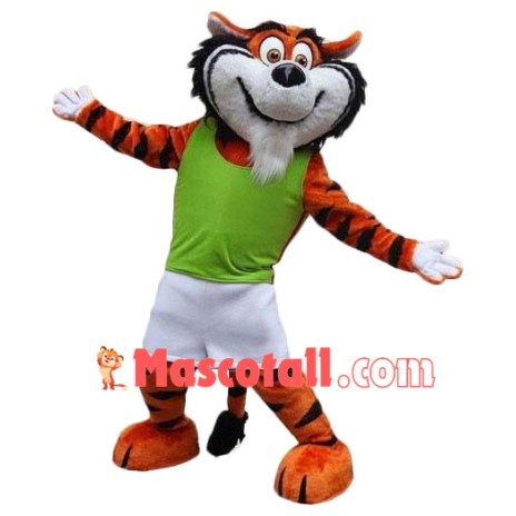 Friendly Adult Tiger Mascot Costume