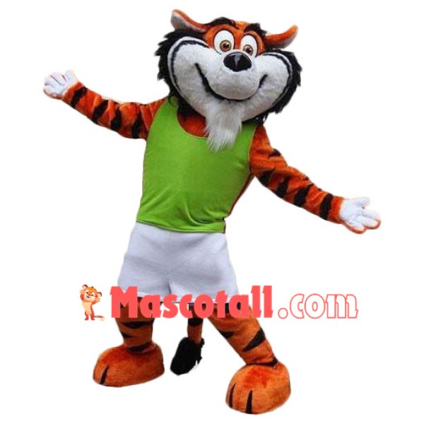 Friendly Adult Tiger Mascot Costume