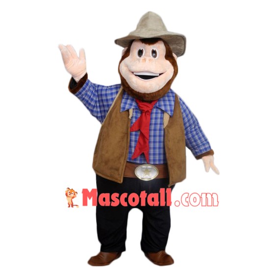 Sheriff Monkey Mascot Costume