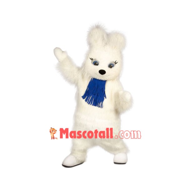Friendly White Rabbit Mascot Costume
