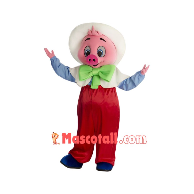Friendly Pink Pig Mascot Costume
