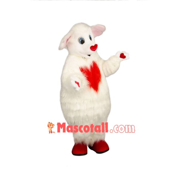 Red Heart Sheep Mascot Costume