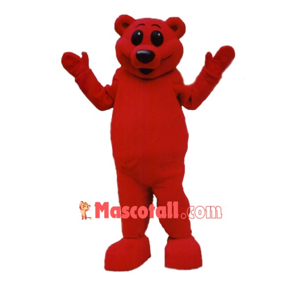 Red Teddy Bear Mascot Costume