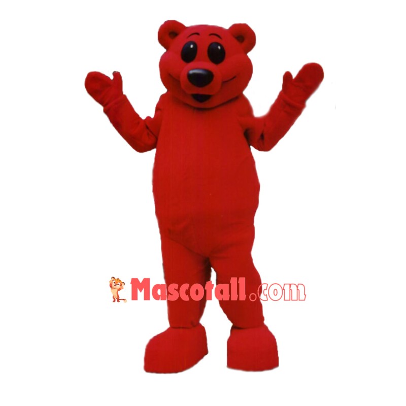 Red Teddy Bear Mascot Costume