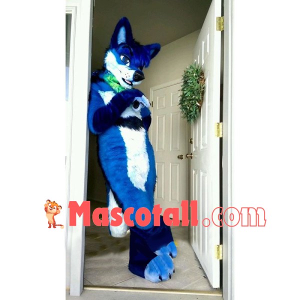 Blue Dog Fox Wolf Realistic Animal Mascot Costume