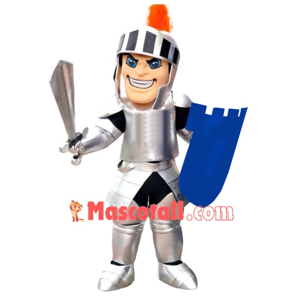 Power Silver Spartan Mascot Costume