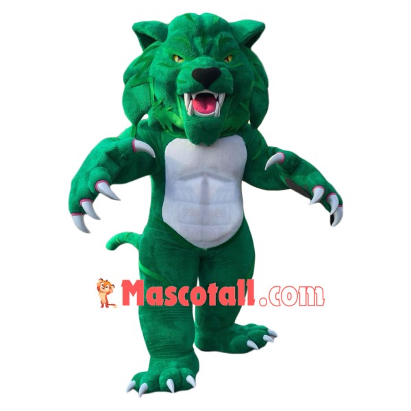 Fierce Green Wildcat Mascot Costume