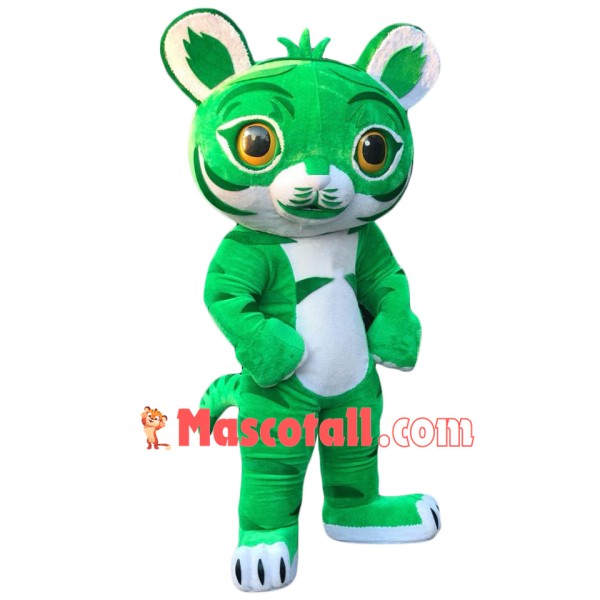 Lovely Green Tiger Mascot Costume