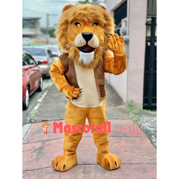 Superb Realistic Lion Mascot Costume
