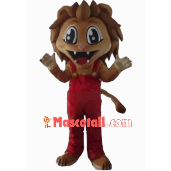 Happy Realistic Lion Mascot Costume
