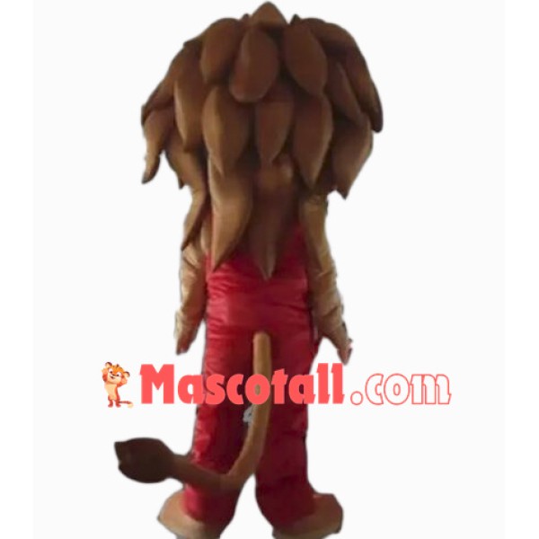 Happy Realistic Lion Mascot Costume