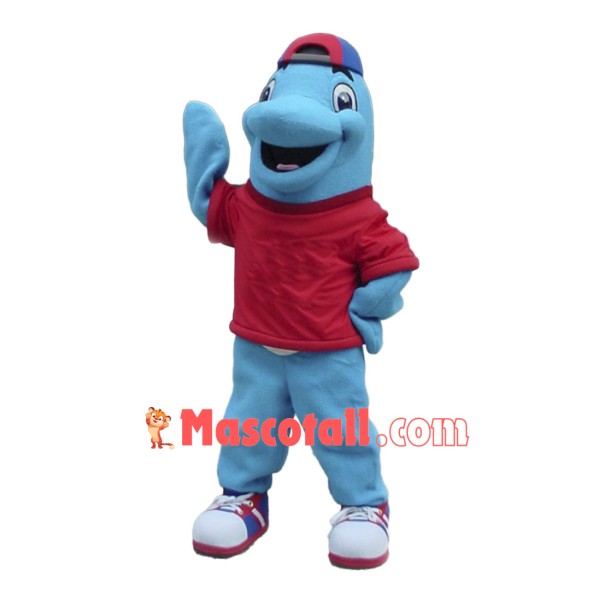 Happy Lightweight Dolphin Mascot Costume