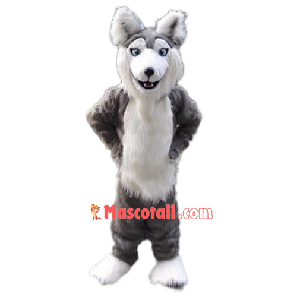 Gray Husky Dog Mascot Costume