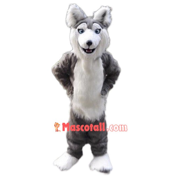 Gray Husky Dog Mascot Costume