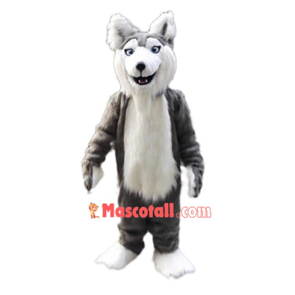 Gray Husky Dog Mascot Costume
