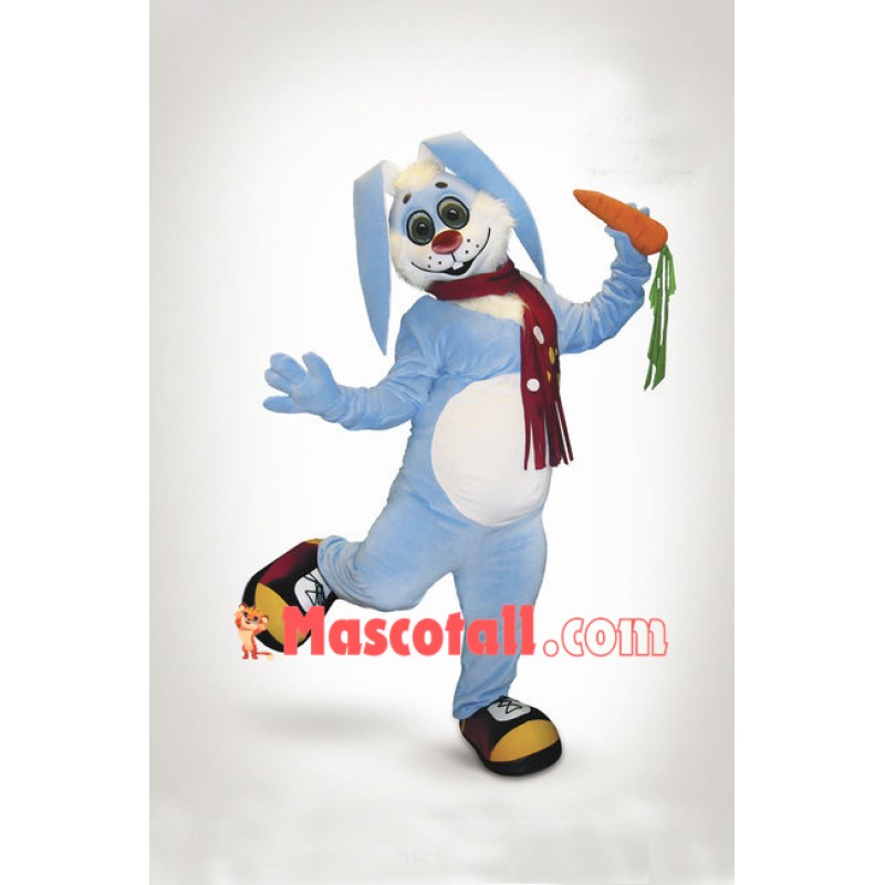Cute Blue Rabbit Mascot Costume