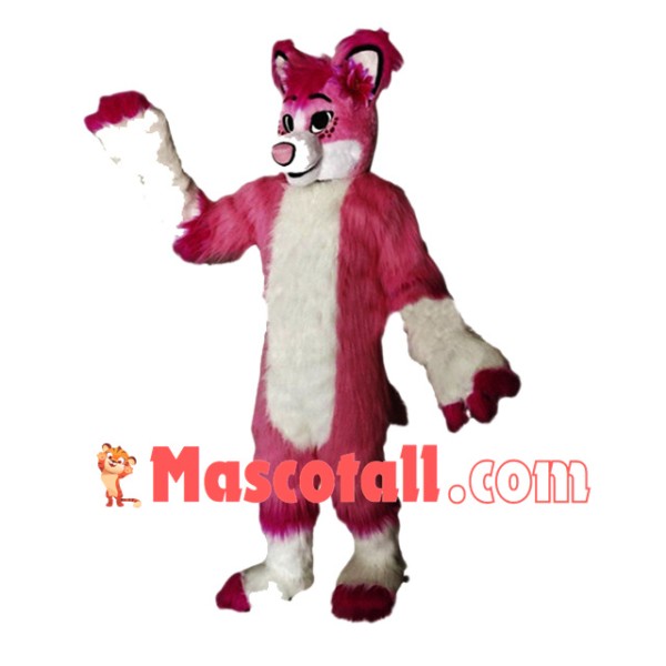 Pink Husky Dog Mascot Costume