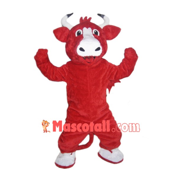 Happy Red Bull Mascot Costume