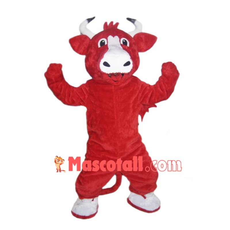 Happy Red Bull Mascot Costume