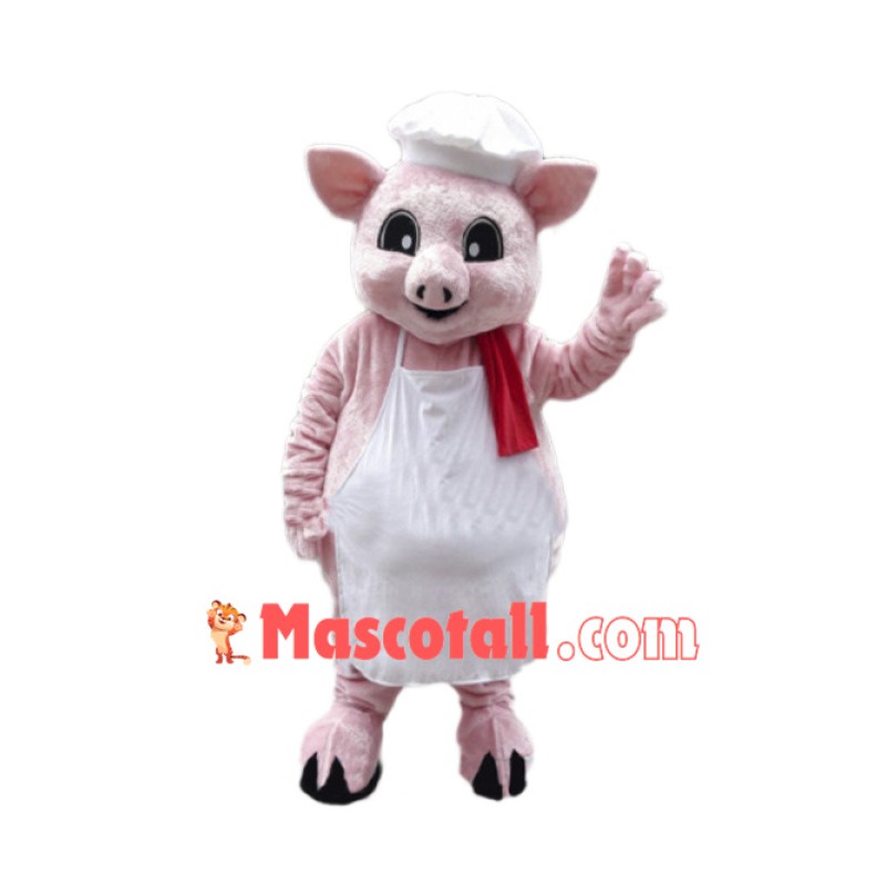 Pink Pig Chef Mascot Costume