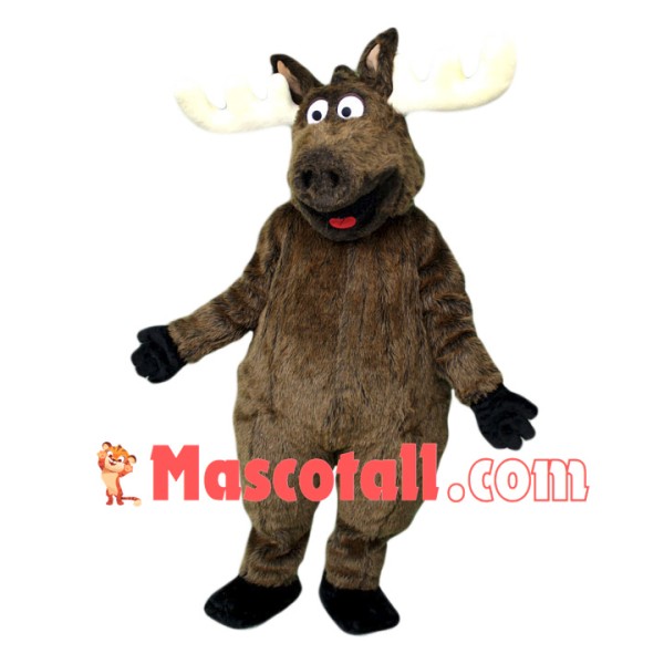 Happy Lightweight Moose Mascot Costume