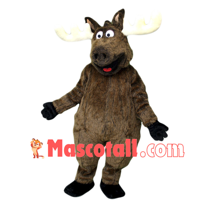 Happy Lightweight Moose Mascot Costume