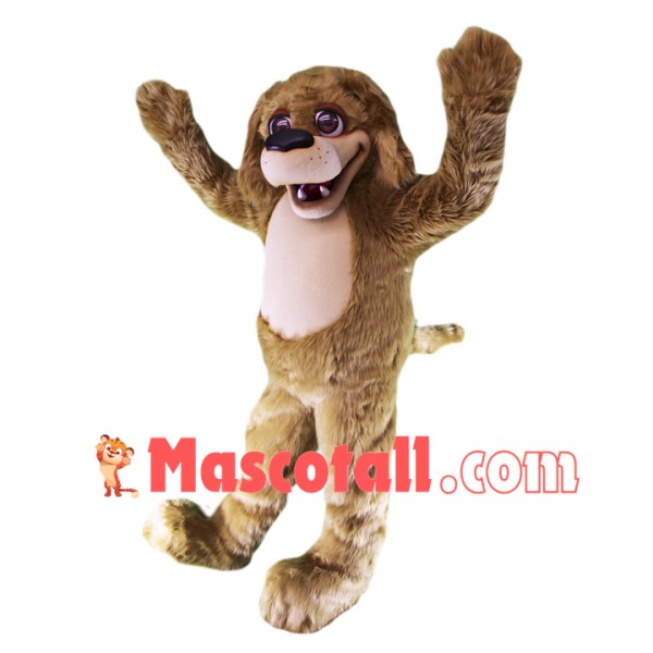 Happy Brown Plush Dog Mascot Costume