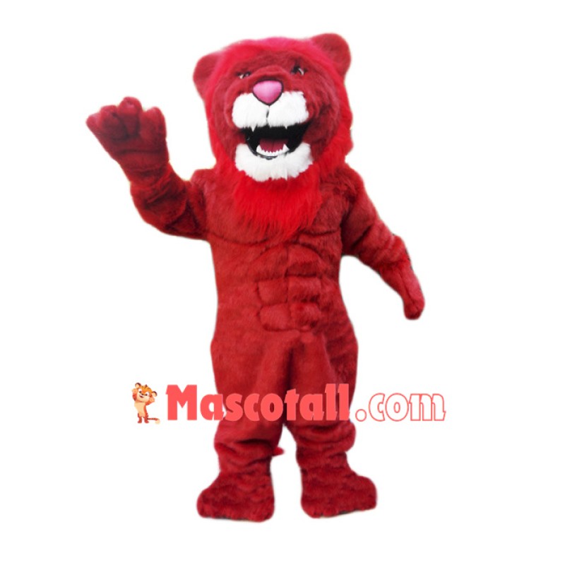 Power Red Lion Mascot Costume