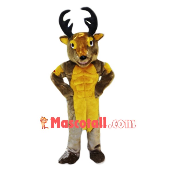 Power Muscular Deer Mascot Costume