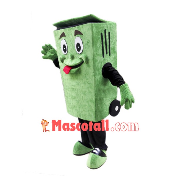 Green Garbage Bin Mascot Costume