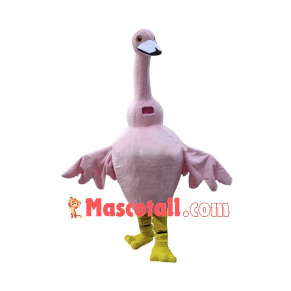Pink Goose Mascot Costume