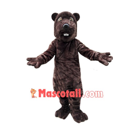 Friendly Adult Beaver Mascot Costume