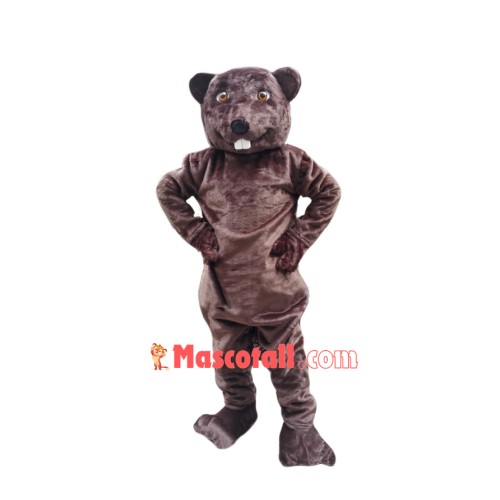 Happy Adult Beaver Mascot Costume