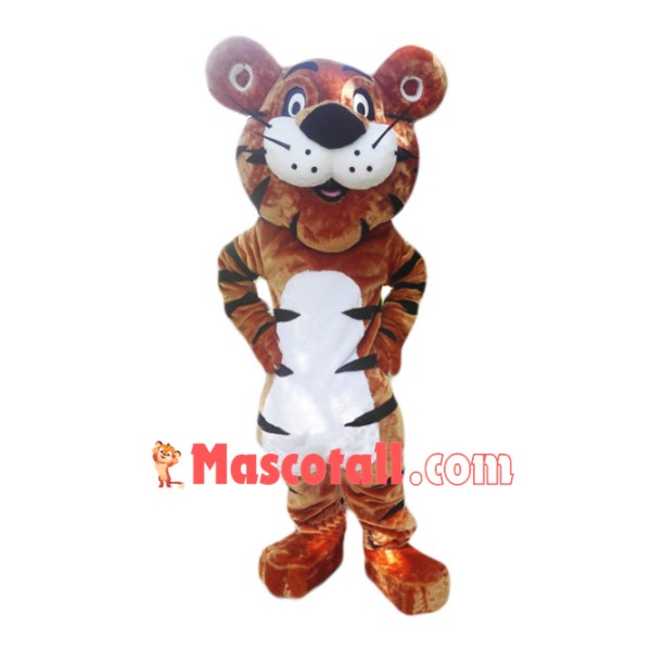 Happy Cartoon Tiger Mascot Costume