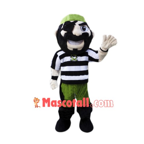 Green Pirate Mascot Costume