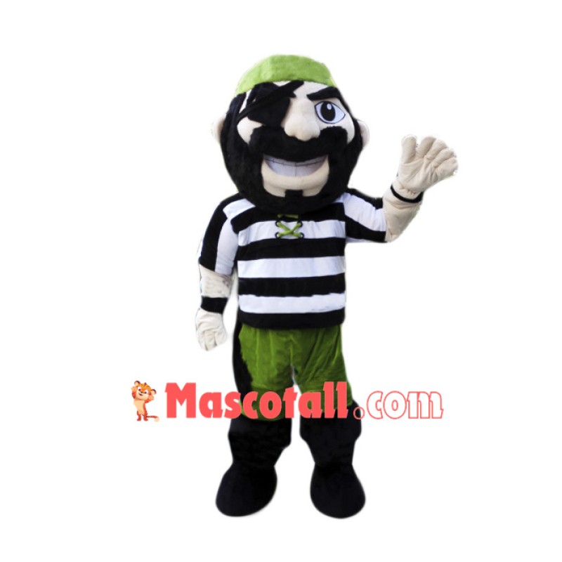Green Pirate Mascot Costume