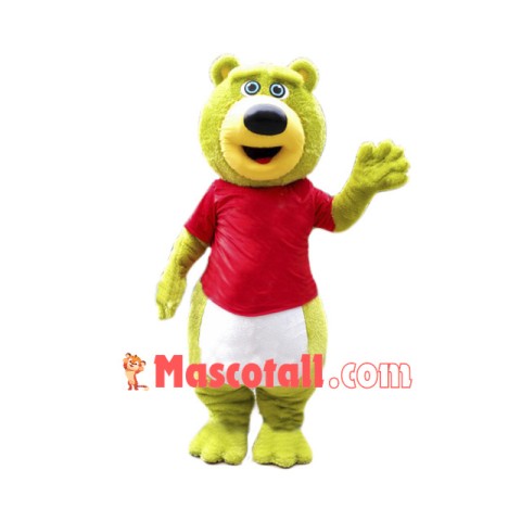 Green Teddy Bear Mascot Costume